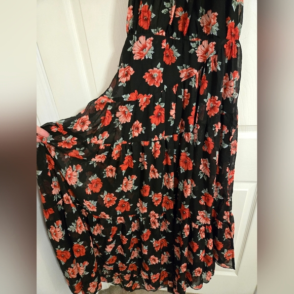 Lulu's Black and Red Floral Backless Dress Jane Anne Size XL - Picture 10 of 15
